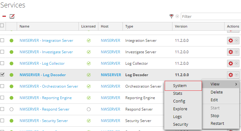 RSA NetWitness Log Decoder