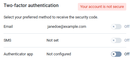 NXLog Platform two-factor authentication