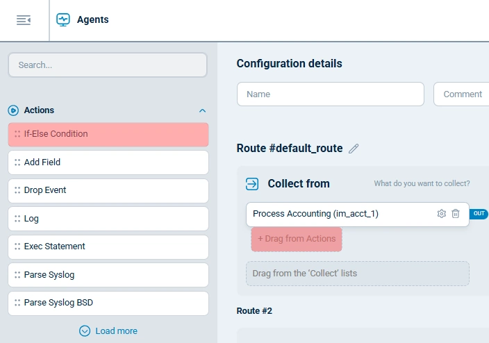 NXLog Agent configuration action