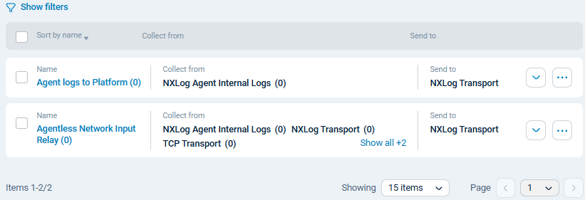 Default NXLog Agent configurations