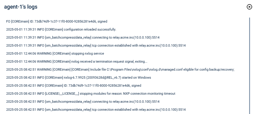 NXLog Agent logs