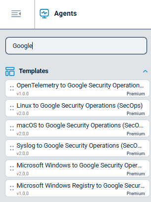 Templates list