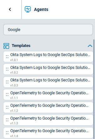 NXLog Platform configuration templates list