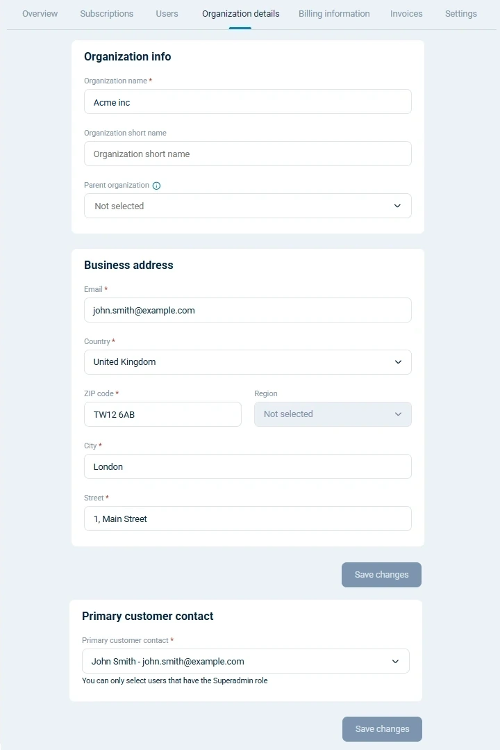 NXLog Platform organization details