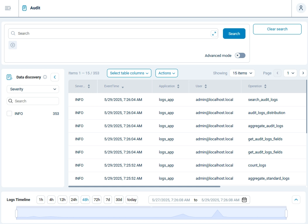 NXLog Platform audit logs
