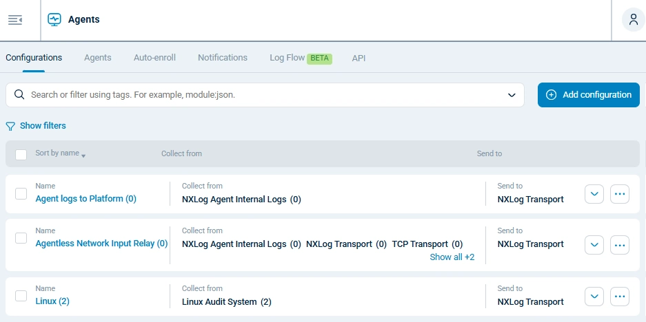 NXLog Agent configurations