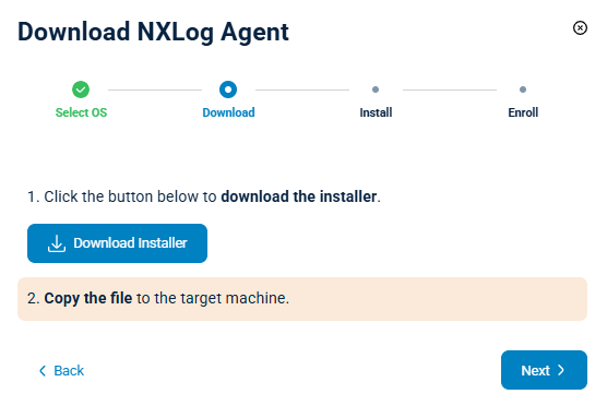 Downloading NXLog Agent